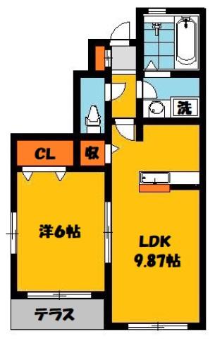 フォリ―ベルジェールD棟(1LDK/1階)の間取り写真