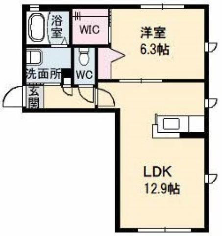 沖洲 清流荘 1(1LDK/1階)の間取り写真