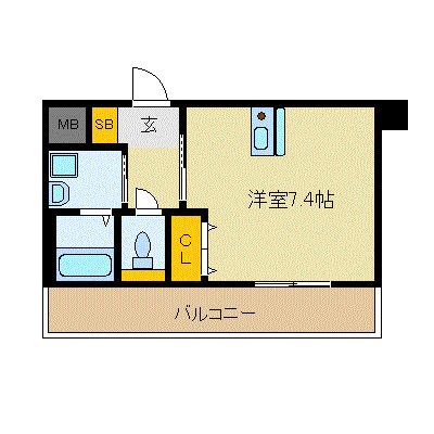 プレサンス鶴舞駅前ブリリアント(1K/2階)の間取り写真