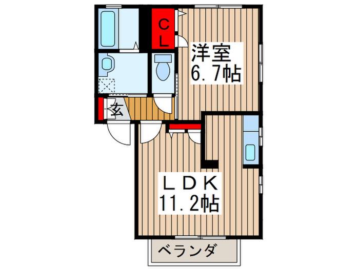 ウィン中浦和II(1LDK/2階)の間取り写真