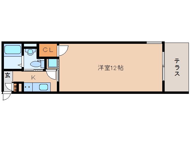 COZY奈良公園(1K/1階)の間取り写真