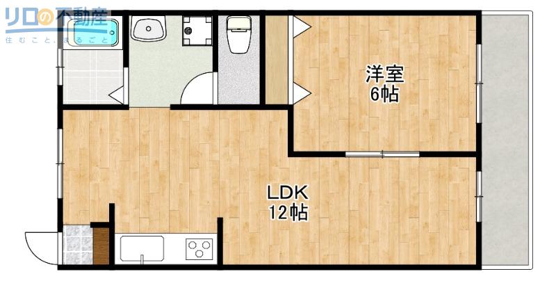 グランドメゾン花屋敷(1LDK/4階)の間取り写真