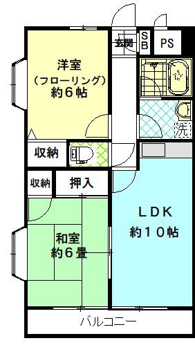 エクレール(2LDK/2階)の間取り写真