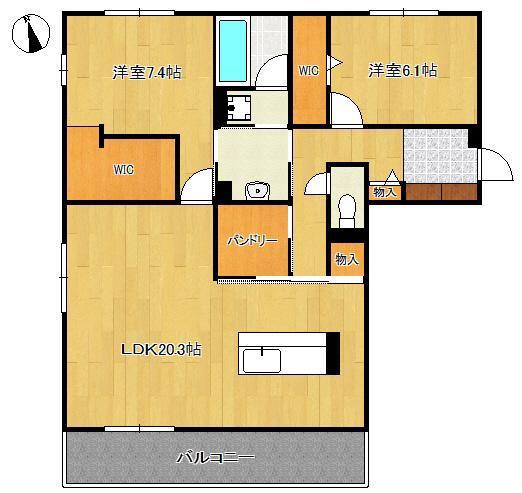 D-ROOM原町(2LDK/2階)の間取り写真