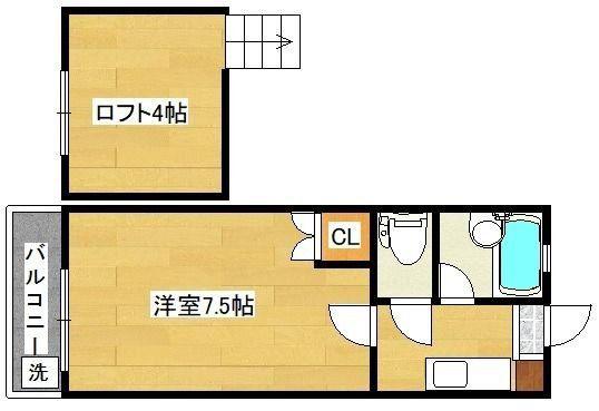 リファレンス企救丘(1K/1階)の間取り写真