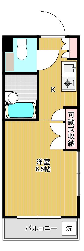 フラッツタカヤマII(ワンルーム/2階)の間取り写真