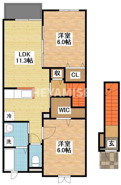 ア ラ メゾン(2LDK/2階)の間取り写真
