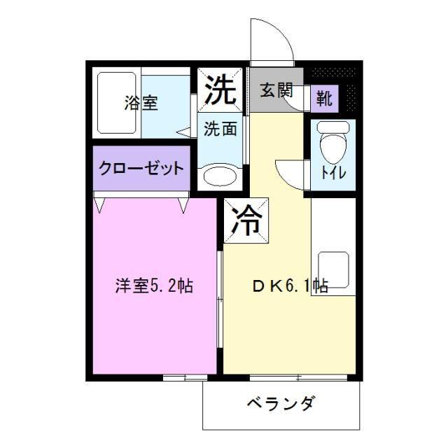 フォアリーフ(1DK/1階)の間取り写真