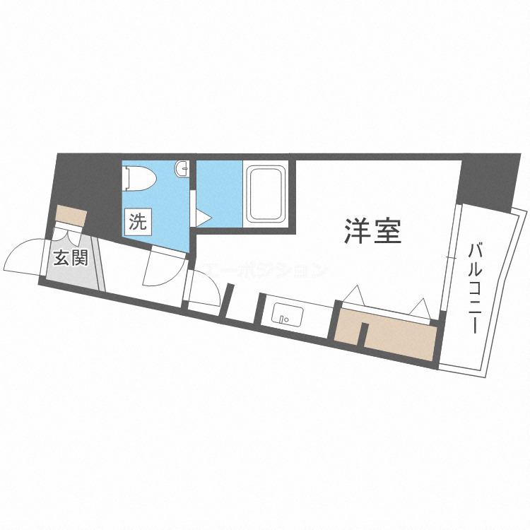 AFFLUENCE難波(1K/5階)の間取り写真