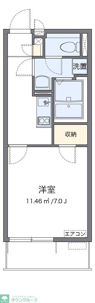 クレイノZUKA(1K/3階)の間取り写真