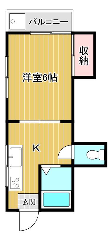 ハイツエルム(1K/1階)の間取り写真