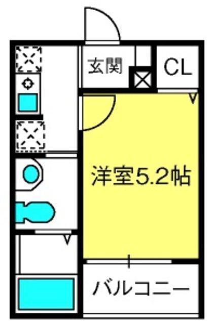 メルディア上小町(1K/3階)の間取り写真