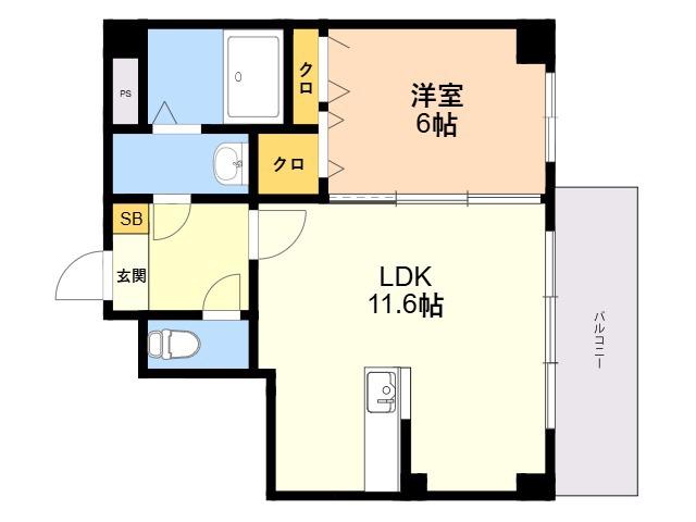 カラコレスⅢ(1LDK/5階)の間取り写真