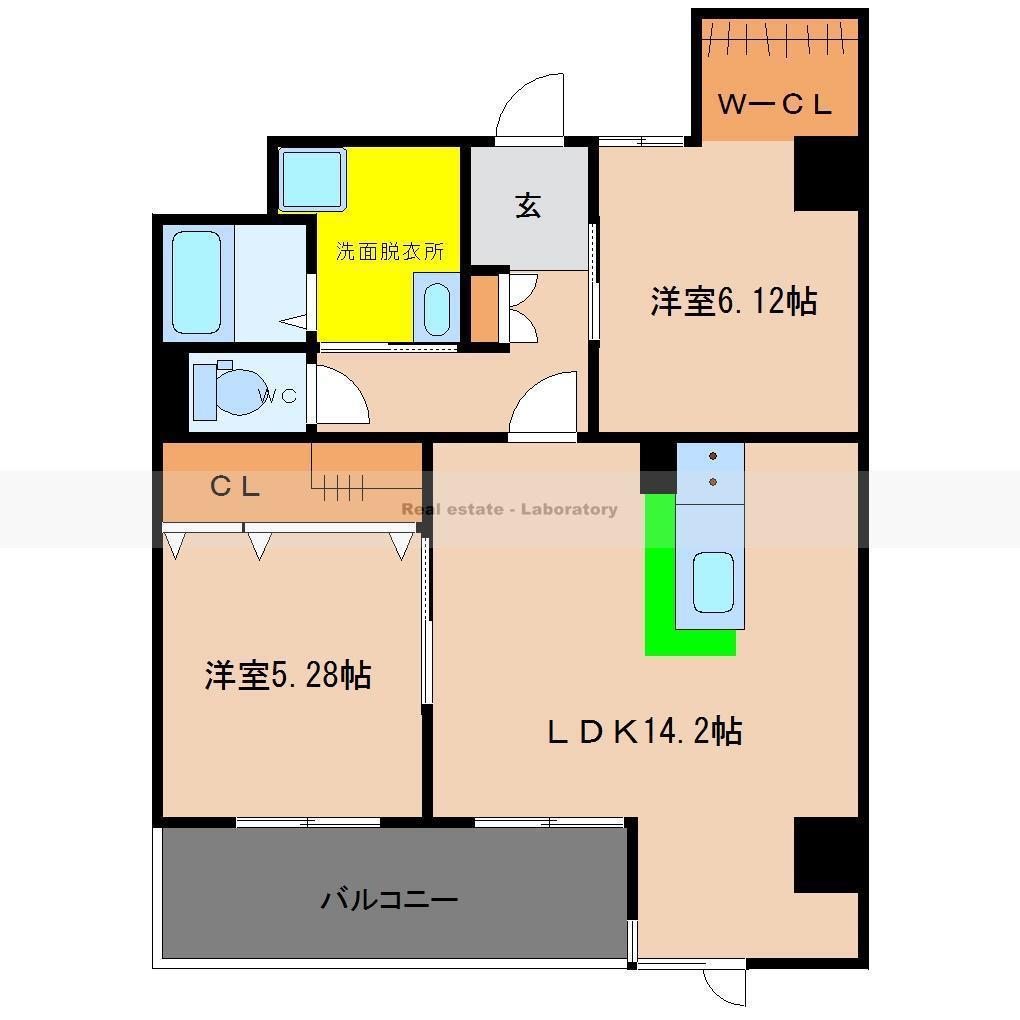 KO OLINA SHIOMI コオリナ潮見(2LDK/3階)の間取り写真