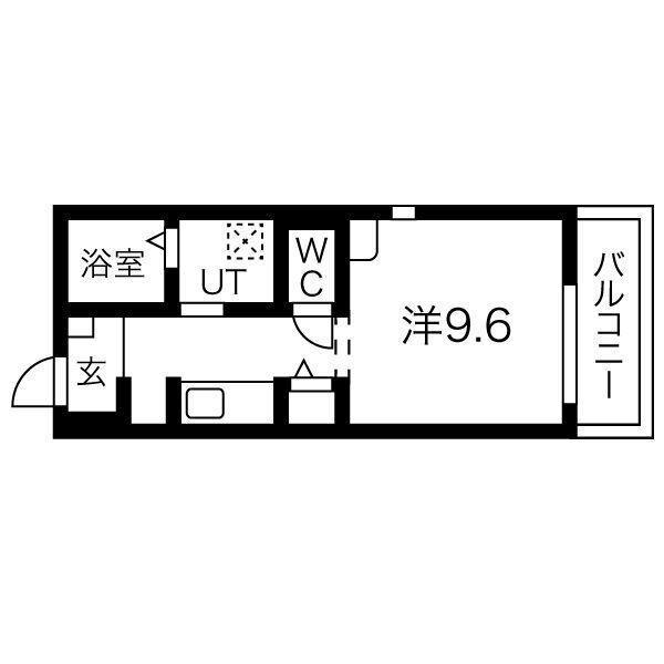 CHALIAPIN長町南(1K/2階)の間取り写真