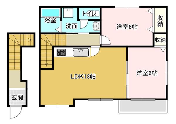 パルカーサ(2LDK/2階)の間取り写真