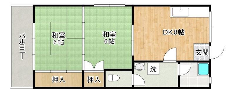 木村ビルI(2DK/3階)の間取り写真