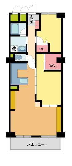 芦屋翠ヶ丘パークマンション(2LDK/6階)の間取り写真
