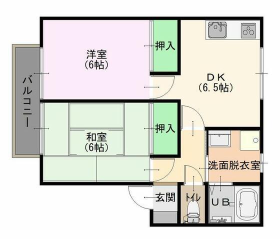 コーポカノープス(2DK/2階)の間取り写真