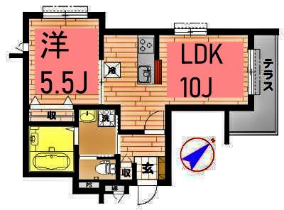 PROGRESS(1LDK/1階)の間取り写真