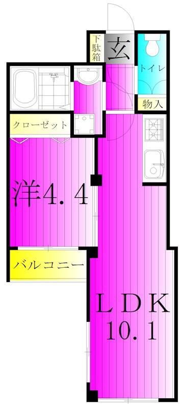 アルカンシエル柏(1LDK/3階)の間取り写真