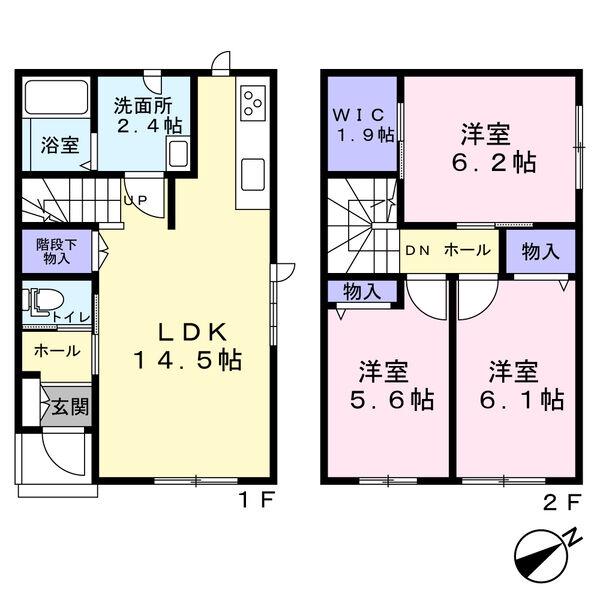 緑苑台東3条テラスハウス(3LDK/1階)の間取り写真
