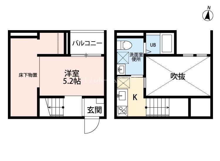 VIVA米野II (1K/1階)の間取り写真