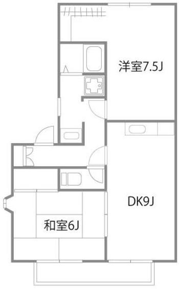 フレマリール桜ヶ丘B(2DK/1階)の間取り写真