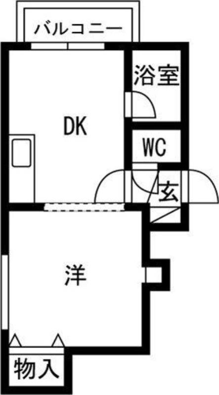 アヴニール(1DK/2階)の間取り写真