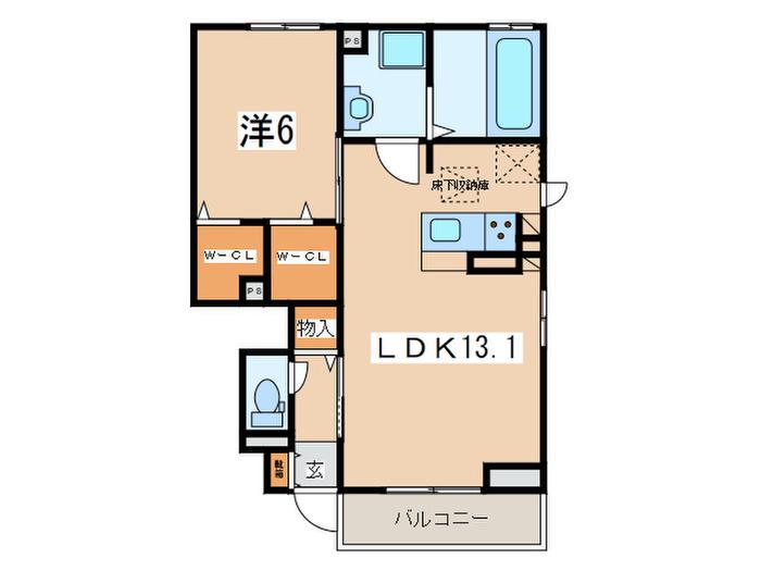 ウィル湘南台(1LDK/1階)の間取り写真