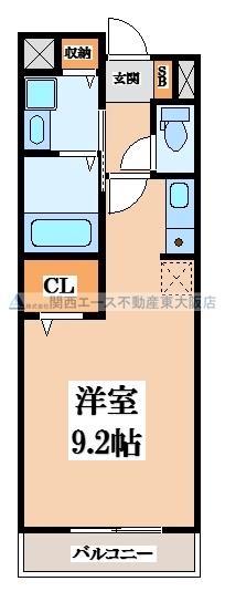 サンライズ栄和(ワンルーム/1階)の間取り写真