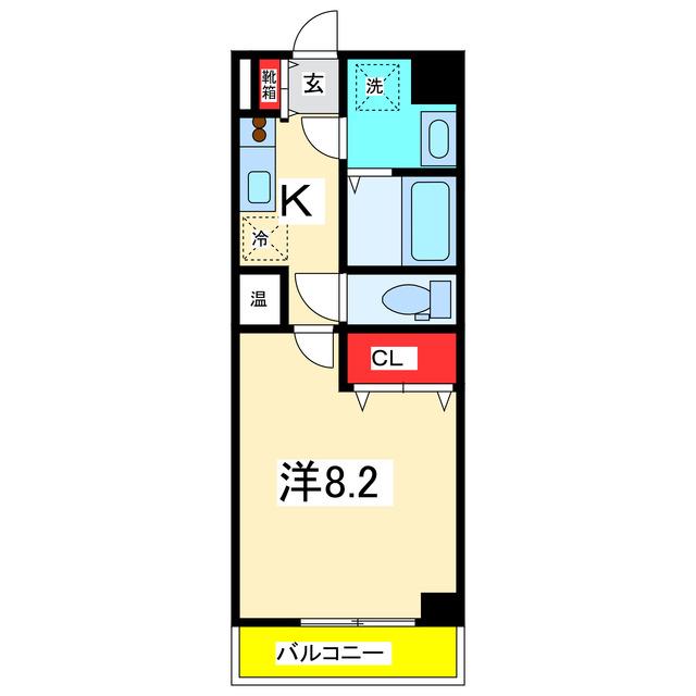 サウスレジデンス新潟駅前(1K/4階)の間取り写真