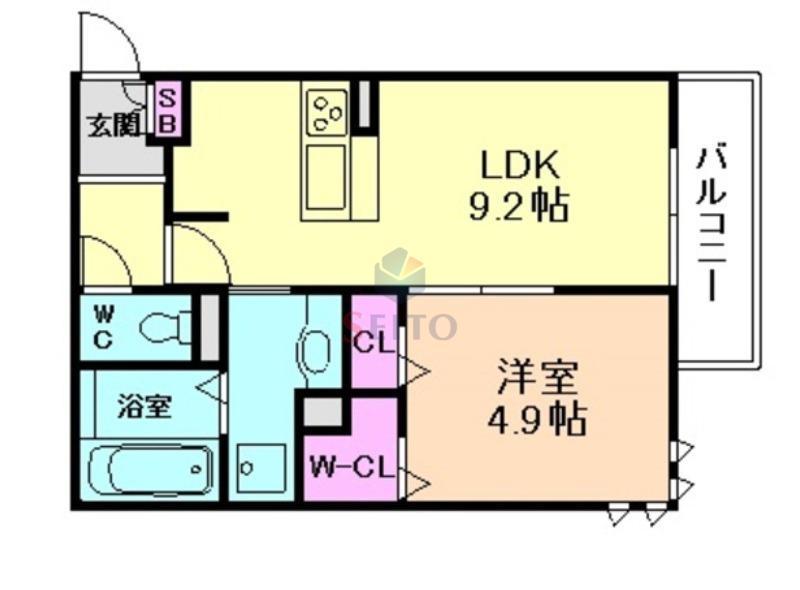 ノースグレーシア(1LDK/1階)の間取り写真