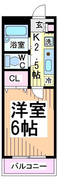 エーデルグリーン吉祥寺(1K/1階)の間取り写真