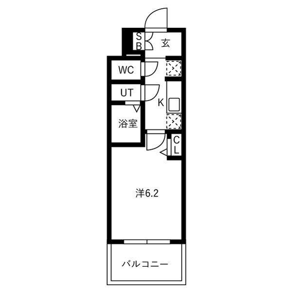 メイクスアート黒川(1K/2階)の間取り写真