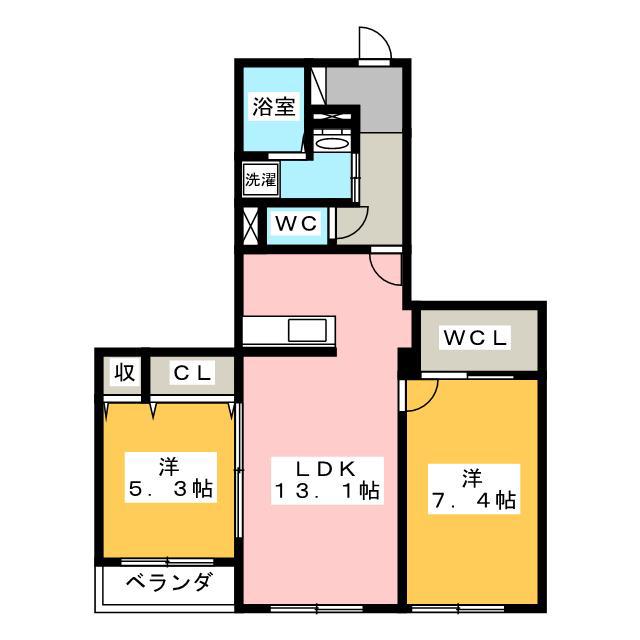 アッヴェニーレ クオリタ(2LDK/3階)の間取り写真