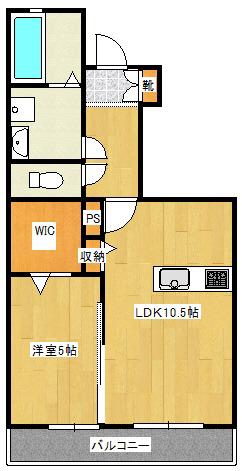 ファウンテン八王寺(1LDK/1階)の間取り写真