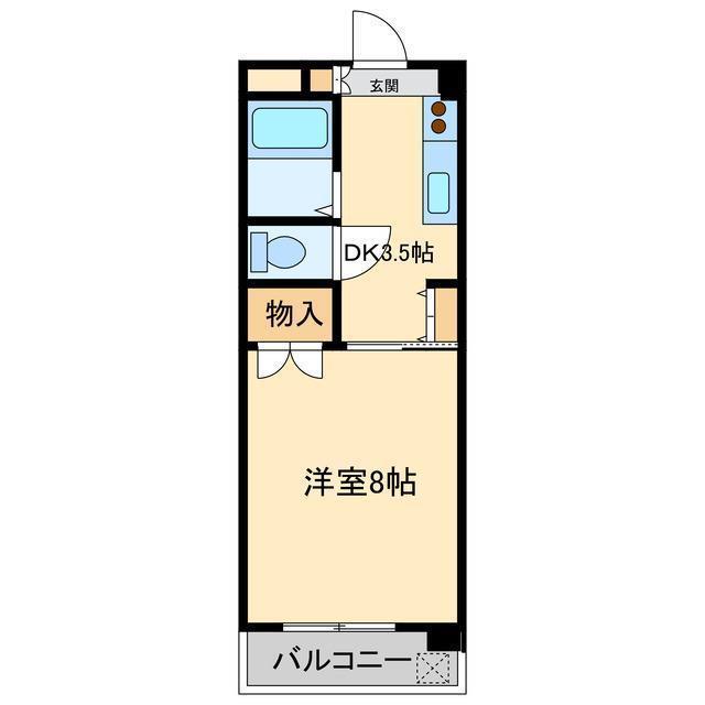 アーバンコート徳常(1K/2階)の間取り写真