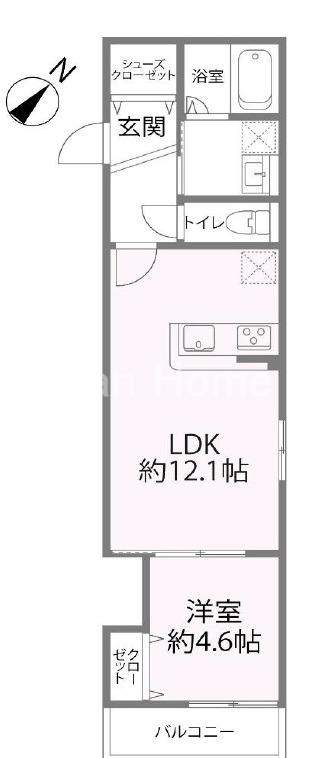 REGLIA今里ノース(1LDK/3階)の間取り写真
