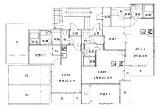 メゾンクレール井尻南弐番館(1LDK/2階)の間取り写真
