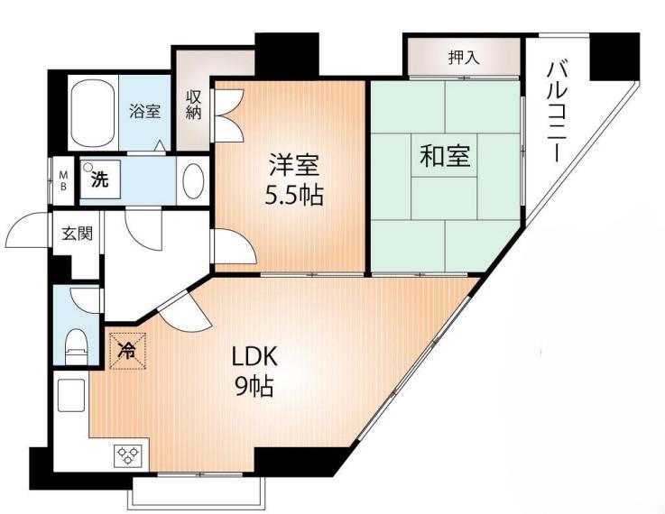 シーズ塚本南(2LDK/9階)の間取り写真