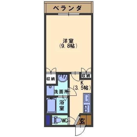 コンシェルトハウス(1K/2階)の間取り写真