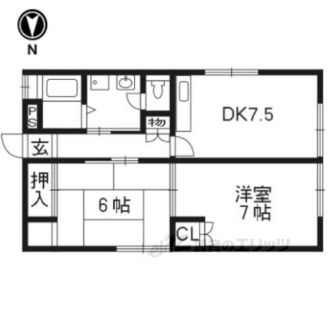 プチメゾン(2LDK/1階)の間取り写真