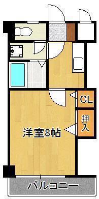 ピエドラブランカ西本町(1K/9階)の間取り写真