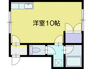 エクセレンス野幌(ワンルーム/2階)の間取り写真