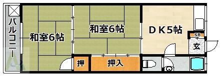ハイツHATAYA(2DK/1階)の間取り写真