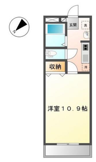 リバーサイド府中(1K/1階)の間取り写真