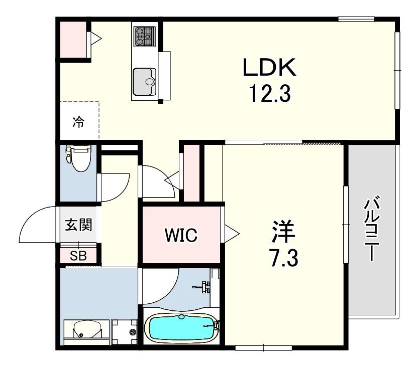 YS COURT 2(1LDK/2階)の間取り写真