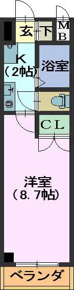 春里壱番館(1K/1階)の間取り写真