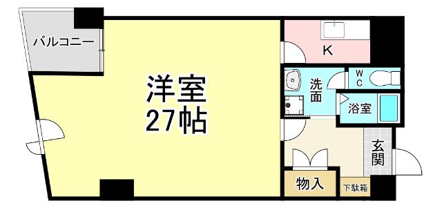 南小倉駅前ビル(1K/8階)の間取り写真
